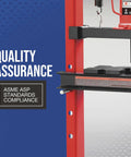 12-Ton Hydraulic Shop Press With Heavy-Duty H-Frame All-Steel Construction Lead-Free Rust-Resistant Finish, close-up view