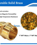 Two Pack Hex Brass Nipples 1 Inch NPT Male To 1 Inch NPT Male Pipe Fitting Heavy Duty Brass Nipples Connectors For Plumbing