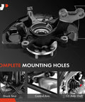 Front Left Steering Knuckle And Wheel Bearing Hub Assembly For Toyota Camry 2007-2011 And Lexus ES350 2007-2012, black metal with mounting holes