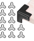 Solid T Shaped Corner Guards, 12 Pack Soft PVC Furniture Bumpers For Kids Safety on table edge with removable adhesive.