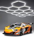 Hexagon LED Honeycomb Light Panel Kit With 14 Hex Grids Ultra Bright 24400 Lumens 6000K Daylight Ceiling Shop Light For Garage