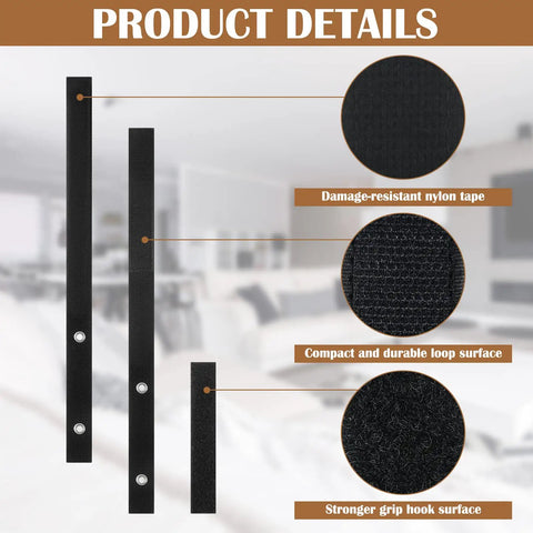 Heavy Duty Anti Tip Furniture Straps 6 Pack Rock Solid Wall Anchor Brackets For Dressers Tv Shelves Pet Proofing Adjustable Nylon Safety Gear Black No Sweat Installation with nylon materials and grip surfaces.