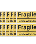 Yellow Fragile Stickers For Small Business Packaging 6 Pack High Visibility PVC Adhesive Labels For Shipping Moving Warehouses Parcels Luggage And Handling Durable Fragile Warning Signs For Safe Delivery, 6 labels sheet
