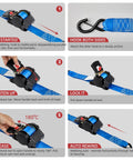 Instruction steps for Heavy Duty 2 Inch By 10 Foot Retractable Ratchet Straps Set 4500 Lbs Load Rating Blue Tie Down Straps