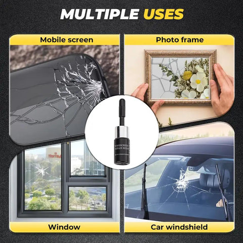 Image showing All In One Windshield Repair Kit for Chips and Cracks Glass Repair Liquid Included Easy DIY Car Windshield Crack Fix.
