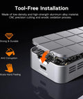 Beast Mode Speed M2 Nvme Ssd Enclosure With Smart Cooling Fan And Tough All Metal Shell Supports Thunderbolt 5 4 3 Usb4 Port Tool Free Setup For Legit Fast Data Moves Up To 8Tb Storage showing aluminum alloy design and tool-free installation.