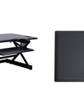 46 Inch Height Adjustable Standing Desk Converter With USB Charger And Anti Fatigue Mat For Sit Stand Setup, side view