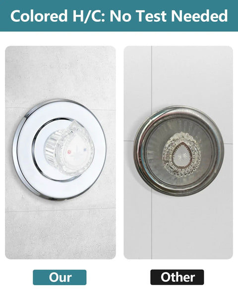Replacement One Handle Tub And Shower Knob Kit Chrome Finish That Fits 96797 Chateau Trim shown with comparison to old knob