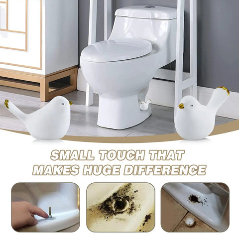 Ceramic Decorative Bird Shaped Toilet Bolt Covers 2 Pack Bathroom Hardware Upgrade for standard floor-mounted toilets.