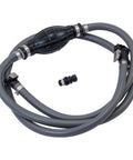 Marine Fuel Line Kit With Universal Sprayless Fuel Connector, Six Foot Long, Three Eighths Inch Diameter, coiled with connector shown