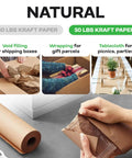 Heavy Duty Brown Kraft Paper Roll 36 In By 720 Ft 50 Lb Thick for moving, shipping, crafts, and natural recyclable uses.