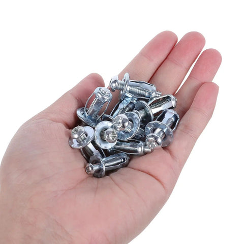 Petal Style Metal Expansion Nuts And Hollow Wall Anchors Kit For Drywall And Ceiling Installations, Secure Fastening For Home Improvement, 35-Piece Screw Jack Nut Set, Durable DIY Construction Hardware, metal anchors in hand