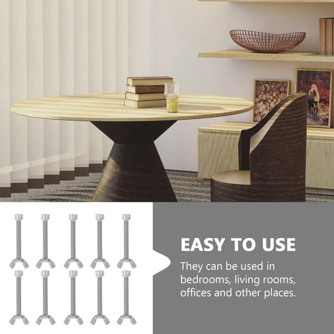 Stainless Steel Wing Nut And Bolt Set 10 Pairs Butterfly Nuts shown with modern home interior setting