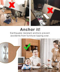 Secure 400 Pound Capacity Anti Tip Furniture Wall Anchors 10 Pack For Kid Proofing Keeps Cabinets Bookcases And Dressers Upright