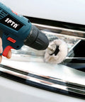 Drill Polishing Wheel Kit With 8 White Flannelette Buffing Mops, 1/4 Inch Hex Shafts polishing chrome car headlight