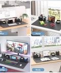 Multifunctional 5 In 1 Desk Pad Organizer Set With Large Mouse Pad, Phone Stand, Cup Holder, Pen Holder, Storage Box And Card Case