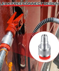 Two Pack Quarter Inch Hydraulic Connectors With Four And Ten Ton Female Side Replacement Fittings For Pro Grade Pressure Leak Free Auto Body Frame Repair In Stock installed on red auto body frame