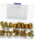 Assorted Carbon Steel Self Tapping Thread Inserts Kit For Quick Thread Repair Slotted Design Dope For Automotive Repairs 50 Pieces For Various Thread Sizes in plastic case
