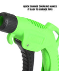 Close-up of green air blower gun from the Five Piece Air Blower Gun Kit with One Quarter Inch Inlet Turbo Nozzle Variable Trigger
