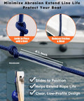 Rugged Four Pack Boat Fender Dock Lines Three Eighths Inch By Six Foot Nylon Double Braided With Adjustable Anti Chafe Sleeve And Six Inch Eyelet