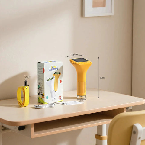Portable Handheld Digital Microscope For Kids With 1000x Magnification Crystal Clear 1080p Images On A Two Inch IPS Screen Plug And Play USB Connection Easy To Use For Curious Minds To Explore The Micro World, yellow 15cm