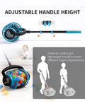 Portable Tennis Ball Hopper Roller No Bend Ball Collector with adjustable telescopic handle shown meeting different height requirements