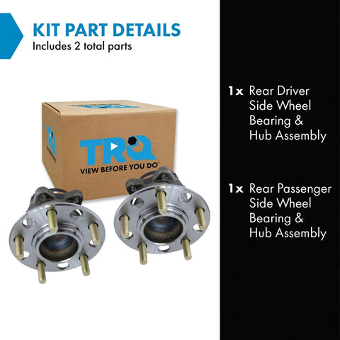Beefed Up Rear Wheel Bearing And Hub Assembly Set, 2 Piece, Driver And Passenger Sides, fits Hyundai Sonata, Tucson, Kia Optima