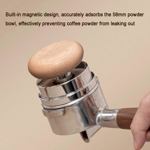 Hit That Perfect Pull Every Session With This 58 Mm Espresso Accessories Kit featuring magnetic tamper design to prevent coffee powder leaks.