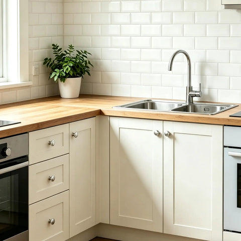 Modern kitchen with 30 Pack Brushed Nickel Cabinet Knobs Set For Cabinets And Drawers Zinc Alloy Hardware Durable Rust Resistant Kitchen Pulls