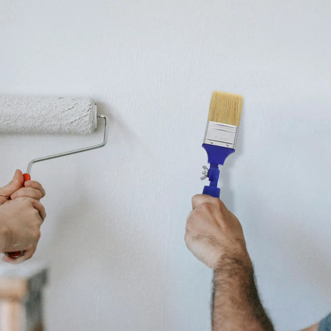 Two Inch Adjustable Angled Paint Brush With 270 Degree Rotating Head For Wall And Deck Stain Fine Detail Paddle Brush