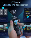 4K Vlogging Camera With 330 Degree Rotating Lens And Face Tracking For YouTube And TikTok, touchscreen interface details.