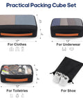 Packing cube set included in Softside Expandable Carry On Luggage 22 Inch By 14 Inch By 9 Inch Airline Approved 20 Inch Wheeled Suitcase