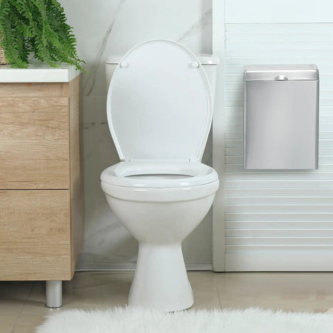 Four Pack Wall Mounted Sanitary Napkin Receptacle Stainless Steel Tampon Disposal Bins For Home Office And Public Restrooms Bathroom Natural Color With Stain Resistant Finish