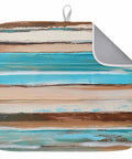 Go To Absorbent Dish Drying Mat 16 By 18 Inches In Vintage Wood Grain With Blue Brown White Painting Finish Microfiber Surface