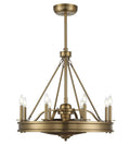 Lyon Traditional Ceiling Fan with Light Remote Control 8 Light Candle Fandelier 30 Inch Width Warm Brass Adjustable Height.