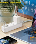 Go-To USB Charging Station with 2 Outlets and 3 USB Ports 3.1A 15W Desktop Power Hub with 5 ft braided extension cord