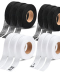 12 Roll Iron On Hem Tape Set No Sew Fabric Fusing Tape In 0.75 Inch And 1 Inch Widths White And Black 64 M Each Roll