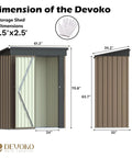 Dimensions of Lockable Outdoor Storage Shed 5x3 Feet Beefy Metal Garden Shed With Anti Corrosion Steel Construction