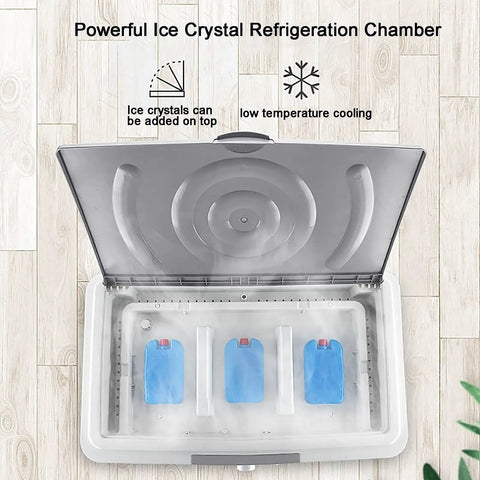 Powerful Ice Crystal Refrigeration Chamber for the Hella Smooth Evaporative Air Cooler portable 3 speed swamp fan with ice packs.