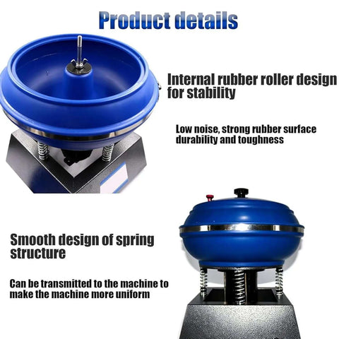 Electric Vibrating Polisher Kit For Metal Parts Pro Grade Rock Roller Tumbler with internal rubber roller for stability