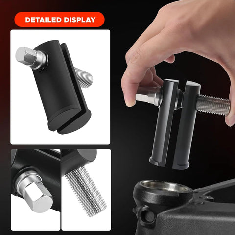 Rogierra motorcycle steering stem bearing race removal tool, universal 1-1/8 to 2-5/8 in ID, black body with bolt