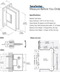 Hella Sturdy Brass Shower Door Hinges For Bathroom Glass detailed specifications and measurements for installation.