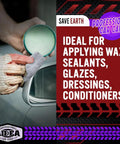 Microfiber Applicator Pad Set 8 Pack For Car Wax Sealant And Polish Application being used on car exterior