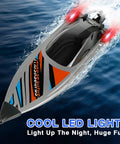 Beastly 22 Inch RC Racing Boat With Brushless Motor Forty KmH Speed LED Lights Built For Adults Poolside Vibes
