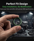 Hand holding a green and black O ring from the Heavy Pickup Tube O Ring Seal Kit 6 Pcs M29517 for GM LS engines.