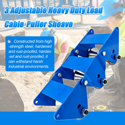 Heavy Duty Cable Puller Sheave For Industrial Laying High Load Wire Tugger Pulley Efficient Cable Feeding Wheel Steel Pulley Attachment
