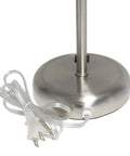 Brushed Steel Stick Table Desk Lamp With USB Charging Port And Teal Drum Fabric Shade For Modern Home Office And Living Room