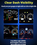 White T5 74 LED Bulb Dash Lights With PC74 Twist Socket Dimmable For Car Instrument Panel Maps And Dome Lighting Ultra Bright 100lm 12V, dashboard gauge visibility