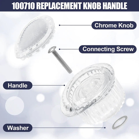 Single Shower Handle Replacement Kit For 100710 Tub And Shower Valve Chrome Plated Knob Insert Easy Install parts view