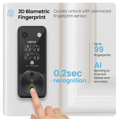 Super Slick Smart Lock With 2K Video Doorbell Cam And Apple Home Key Built For Fast AI Touch Entry And Total Hassle Free Operation Plus Crisp Night Vision Coverage